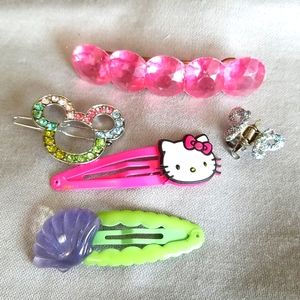 DISNEY, My little KITTY 5 mixed hair decoration barrettes and clips